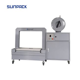 Q8L-A Full automatic low table strapping machine with aluminum roller table