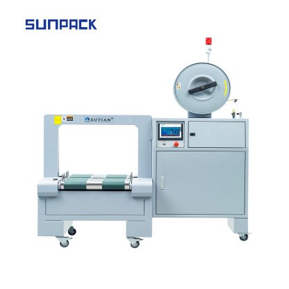Q8LSC-M2 Full automatic low table strapping machine with belts table
