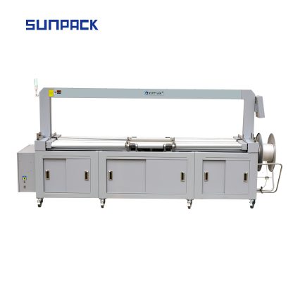 Q8VC2-T Fully automatic high table steel roller table strapping machine