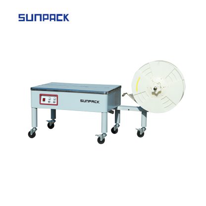 Low table semi-automatic strapping machine open body